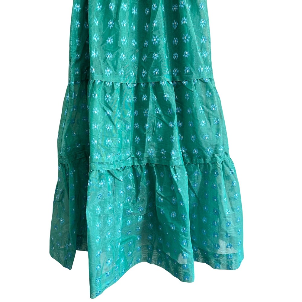 NWT Anthropologie Green Printed Midi Dress - Picture 3 of 16